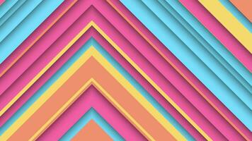 Trendy colorful striped pattern background with gently moving diagonal stripes in vibrant bright color tones. This simple abstract motion background animation is 4K and a seamless loop. video