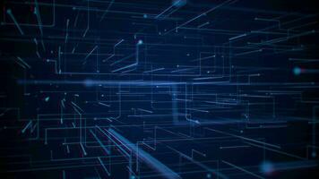 resumen tecnología 3d circuito tablero estilizado antecedentes con rápido Moviente nodos transmisión digital datos. esta moderno tecnología movimiento antecedentes es un sin costura bucle. video