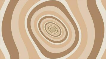 Trendy retro 1970s warped circles pattern background with gently moving trippy circles in warm brown vintage color tones. This simple motion background animation is full HD and a seamless loop. video