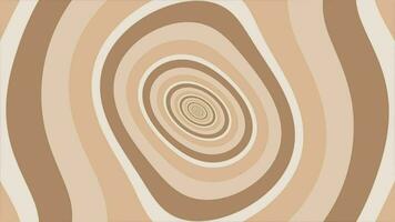 Trendy retro 1970s warped circles pattern background with gently moving trippy circles in warm brown vintage color tones. This simple motion background animation is full HD and a seamless loop. video