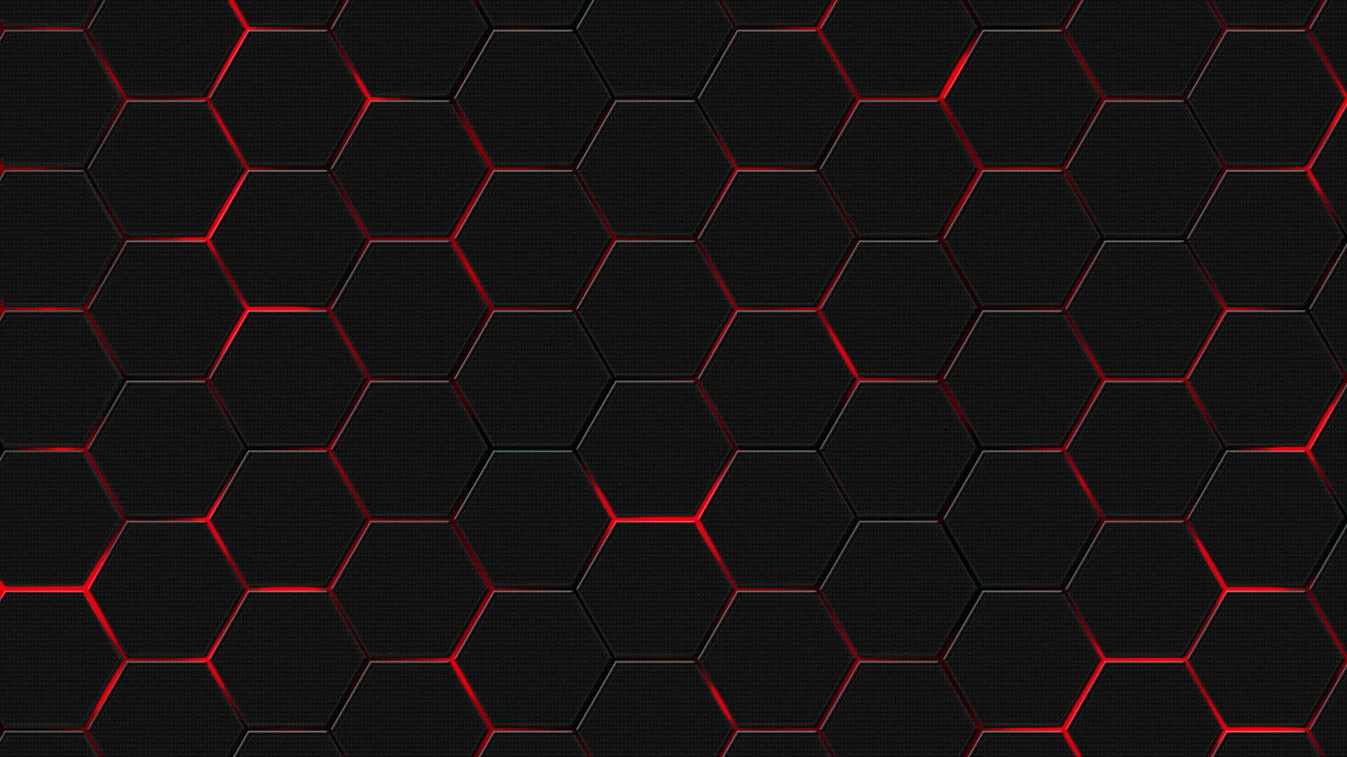 Dark futuristic hexagons honeycomb surface background with glowing red ...