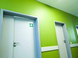 Shot of the corridor in the modern clinic. Healthcare photo