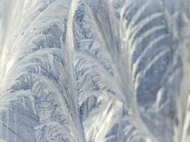 Close up shot of the frosted window. Background photo