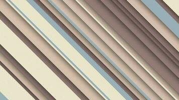 Trendy retro 1970s striped pattern background with gently moving diagonal stripes in vintage color tones - beige, brown, blue. This abstract motion background animation is 4K and a seamless loop. video