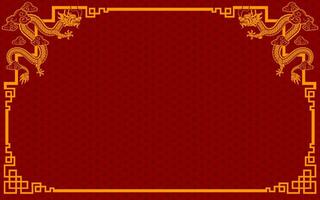 Chinese frame border for happy chinese new year 2024 year of the dragon zodiac sign vector