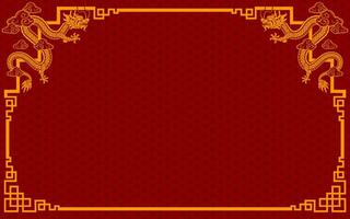 Chinese frame border for happy chinese new year 2024 year of the dragon zodiac sign vector