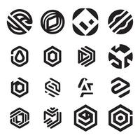 Mosaic of Modern Monochrome Symbols vector