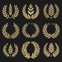 Golden Laurels on a Midnight Canvas vector