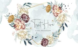 beautiful flower wreath arrangement floral background template vector