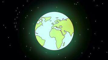 Cartoon Earth On Alpha Channel video