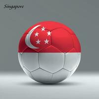 3d realista fútbol pelota yo con bandera de Singapur en estudio antecedentes vector