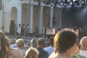 Moscow, Russia - 07.28.2023 - Concert of the rock band at VDNKH park. City photo