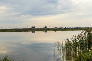 Landscape shot of the lake. Outdoors photo