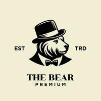 oso Caballero Clásico logo icono diseño vector