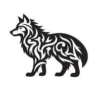 Wolf Tribal black white modern design vector