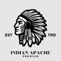 indio apache tribu logo icono diseño vector