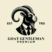 Goat Gentleman Vintage logo icon design vector