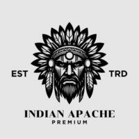 indio apache tribu logo icono diseño vector