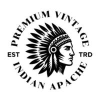 indio apache tribu logo icono diseño vector