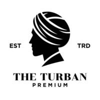 turbante masculino cabeza logo icono diseño ilustración vector