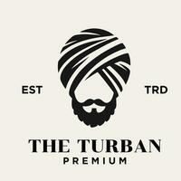 Turban male head logo icon design illustration vector
