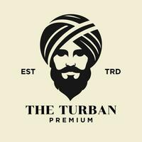 turbante masculino cabeza logo icono diseño ilustración vector