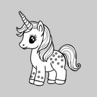 dibujos animados unicornio vector bosquejo