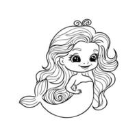 dibujos animados sirena bosquejo vector