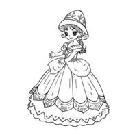 cartoon princess sketch vector