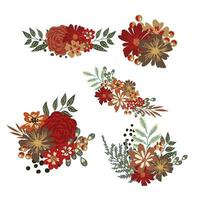 decorative flowers vector sketch