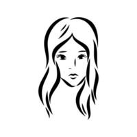 girl's face vector sketch