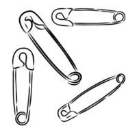 safety pin vector sketch