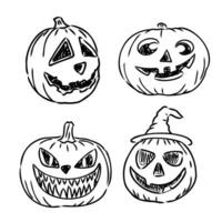 halloween pumpkin vector sketch