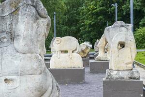 Moscow, Russia - 07.17.2023 - Sculptures at muzeon park. City photo