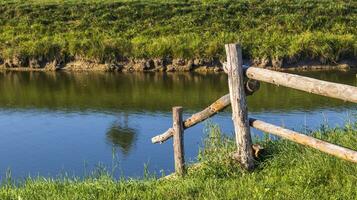 Shot of the river in the village. Outdoor photo