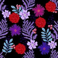 seamless floral pattern vector sketch