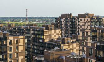 Close up shot of modern residence district. Urban photo