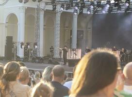 Moscow, Russia - 07.28.2023 - Concert of the rock band at VDNKH park. City photo