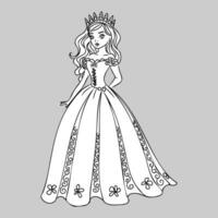 dibujos animados princesa vector bosquejo