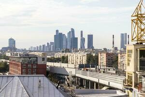 Moscow, Russia - 07.31.2023 - Panorama of the Moscow city. Urban photo