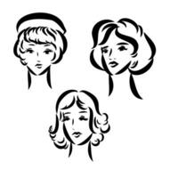 girl's face vector sketch