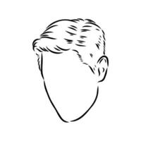 men's hairstyle vector sketch