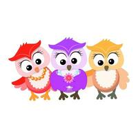 cartoon owls vector sketch