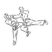 Thai boxing vector sketch