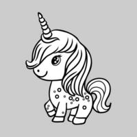 dibujos animados unicornio vector bosquejo