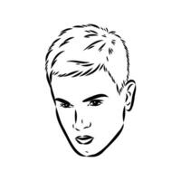 men's hairstyle vector sketch
