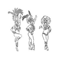 samba dance vector sketch