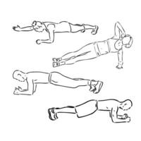 plank exercise vector sketch