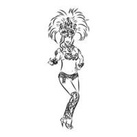 samba dance vector sketch