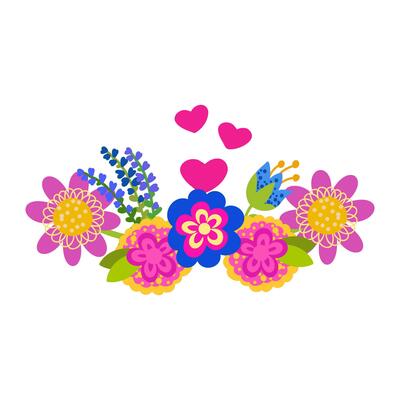 cartoon flowers vector sketch